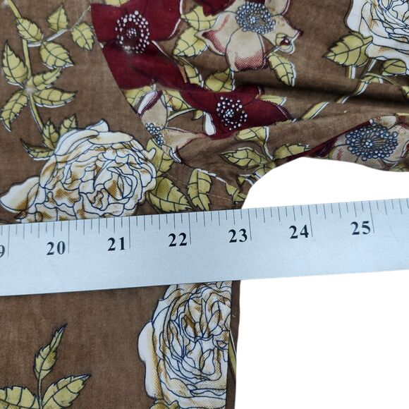 Vintage Project Red Western Shirt Mens L-XL Brown Red Floral Amber Snaps Casual - Picture 10 of 12